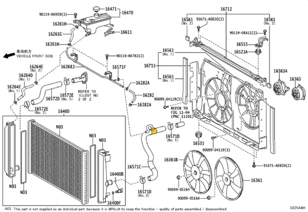 T-Stück 16571-28250 für Toyota. Edelstahl – Bild 3