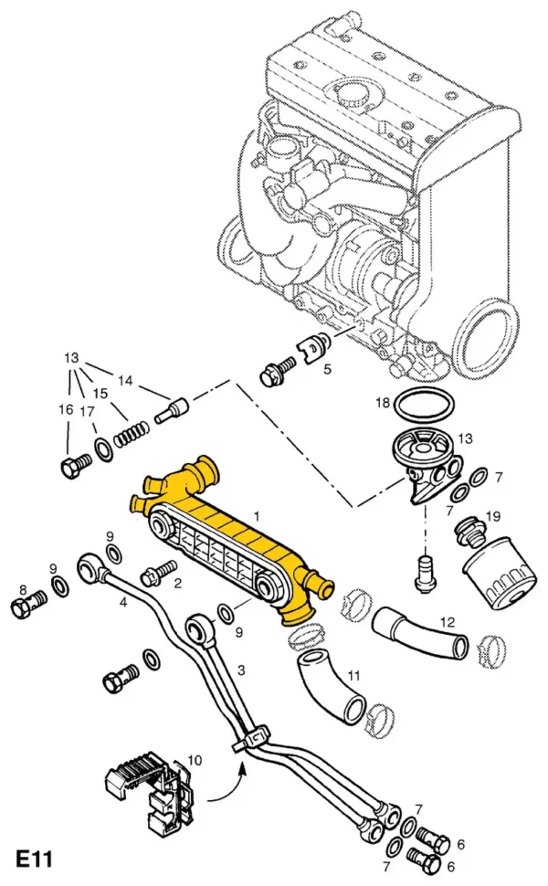 Oil radiator 90529109 für Opel. Edelstahl – Bild 6