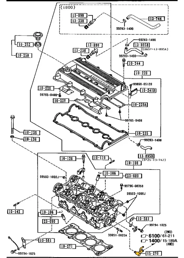 Coolant Bypass-T-Stück B6S715270 für Mazda. Edelstahl – Bild 5