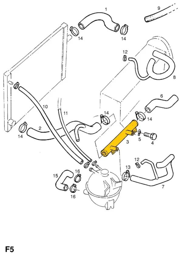 Coolant pipe 90118772 for Opel. Stainless Steel - Image 3