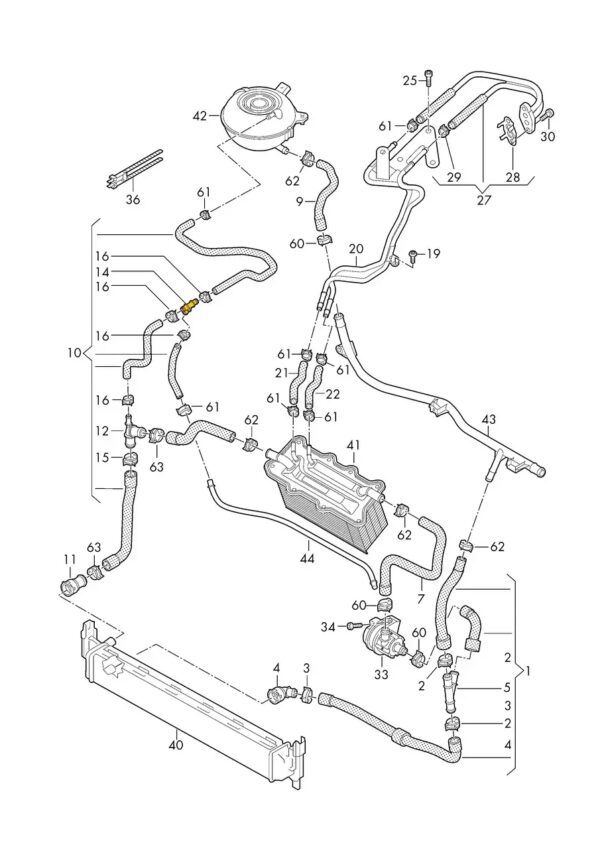 T-Stück 1K0121087B für Audi, Seat, Skoda, VW. Edelstahl – Bild 3