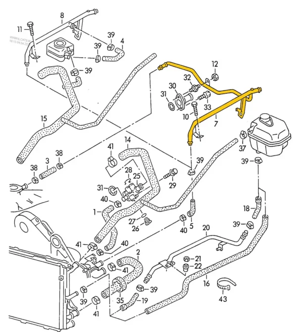 Kühlmittelrohr Rohr 048121065C für Audi. Edelstahl – Bild 2