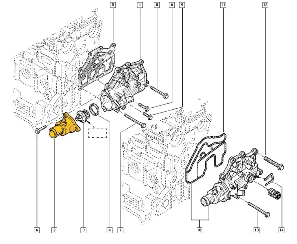 Thermostat housing 8200489586 for Dacia, Renault. Stainless Steel - Image 3