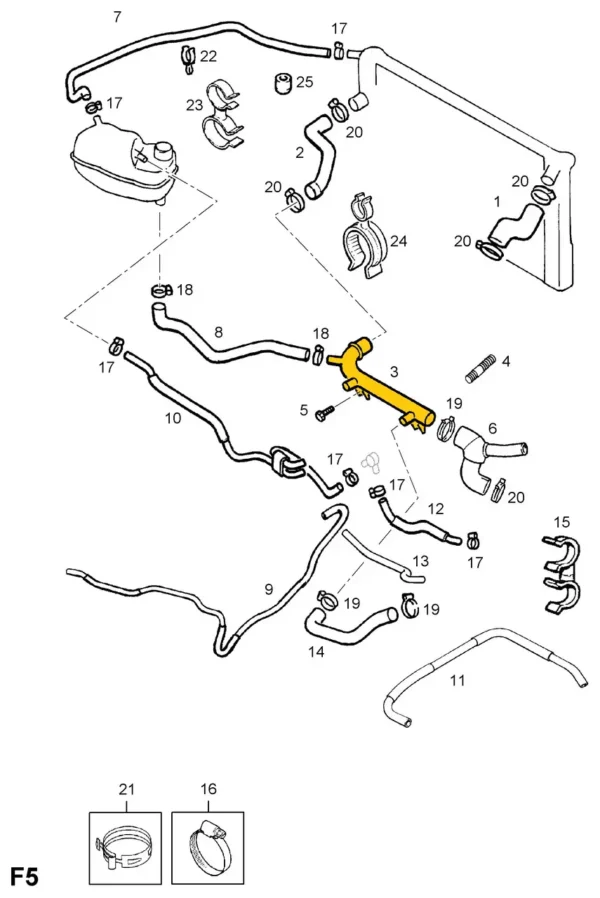 Kühlmittelrohr Rohr 1336731 für Opel. Edelstahl – Bild 3