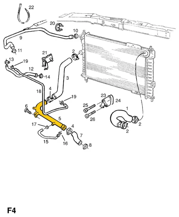 Kühlmittelrohr Rohr 90501079 für Opel. Edelstahl – Bild 3