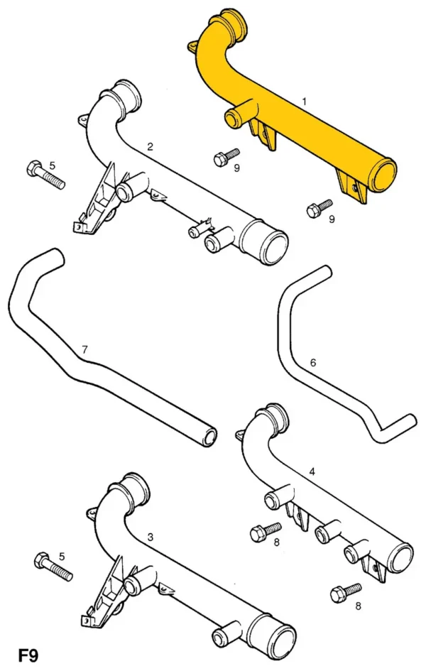 Kühlmittelrohr Rohr 90354840 für Opel. Edelstahl – Bild 2