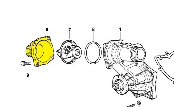 Thermostatgehäuse 11531720173 für BMW. Edelstahl – Bild 3