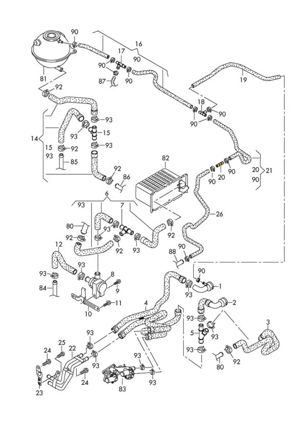 T-Stück 1K0121447EC für Audi, Seat, VW. Edelstahl – Bild 2