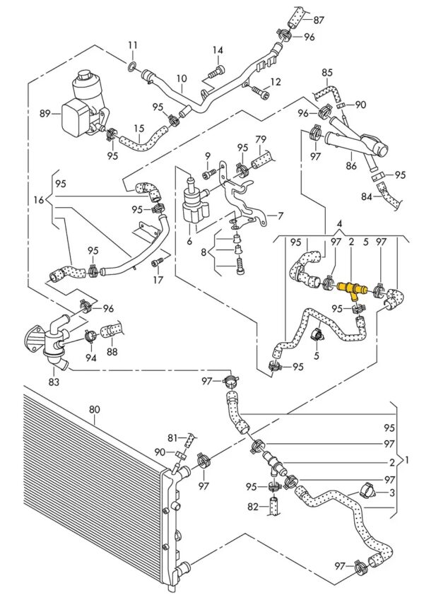 T-Stück 6R0122101BC für Audi, Seat, Skoda, VW. Edelstahl – Bild 2