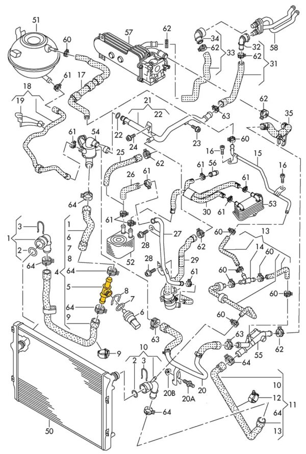 Insert für the sensor N90693101 für Audi, Ford, VW. Edelstahl – Bild 3