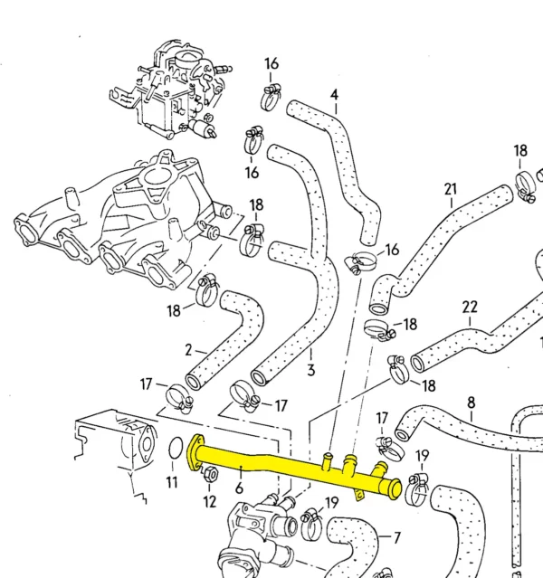 Kühlmittelrohr Rohr 030121065C für Seat, VW. Edelstahl – Bild 3