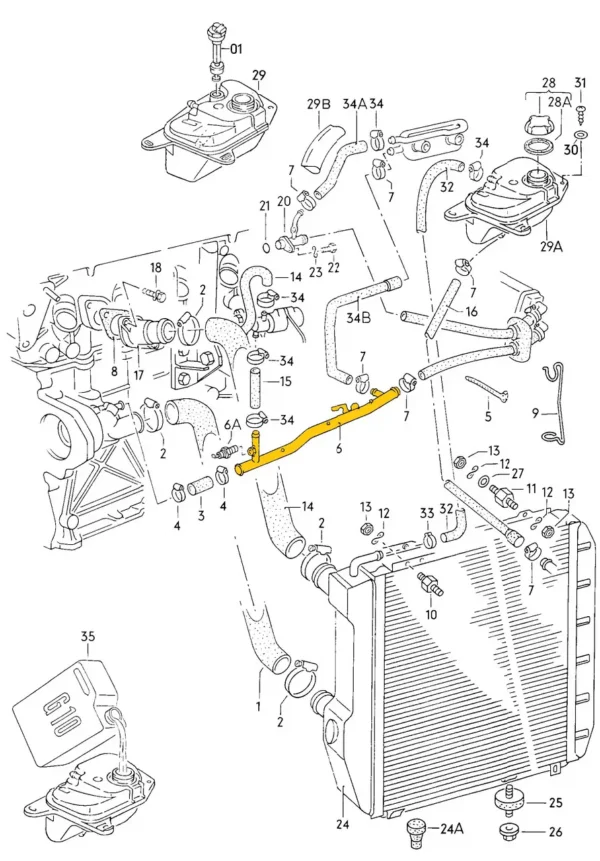 Kühlmittelrohr Rohr 069121071D für Audi. Edelstahl – Bild 3