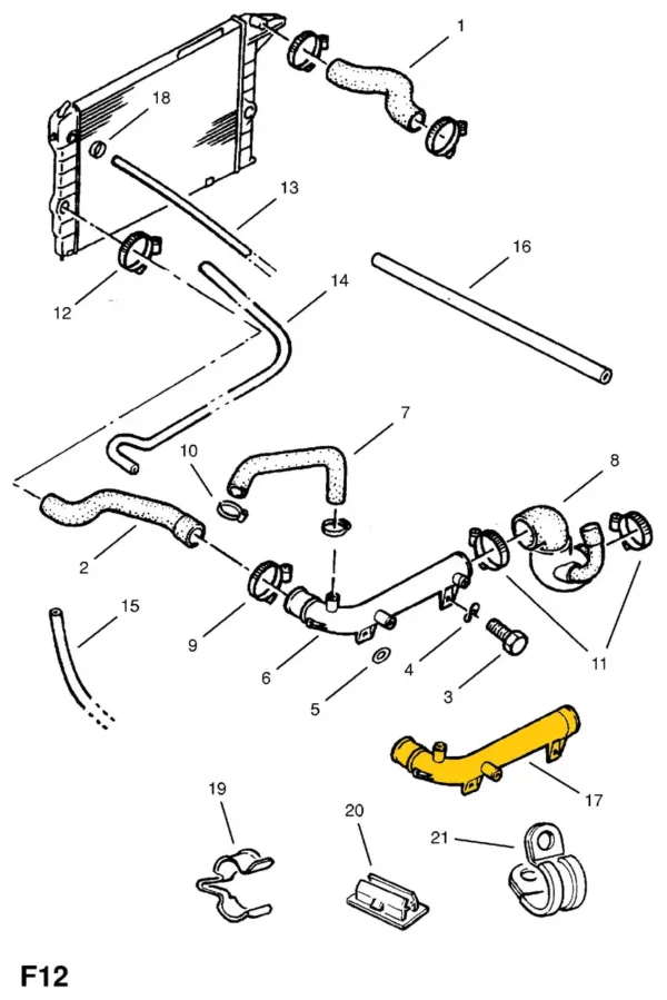 Kühlmittelrohr Rohr 90323084 für Opel. Edelstahl – Bild 3