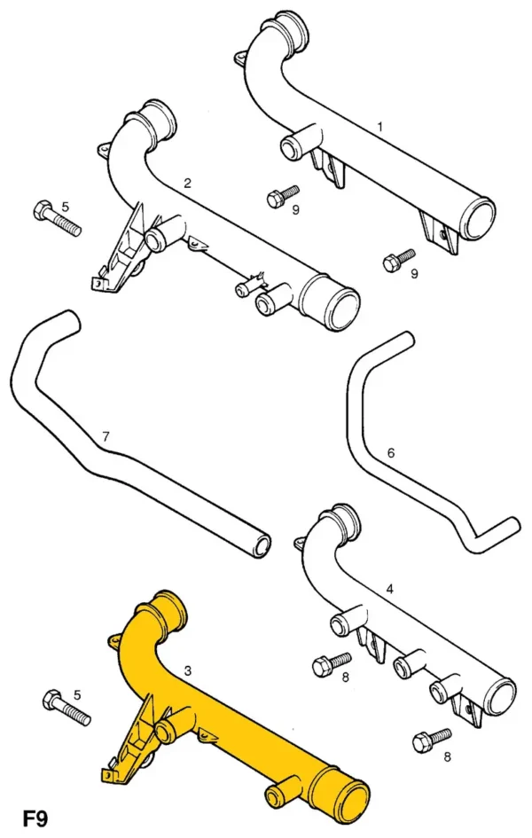 Kühlmittelrohr Rohr 90411797 für Opel. Edelstahl – Bild 3