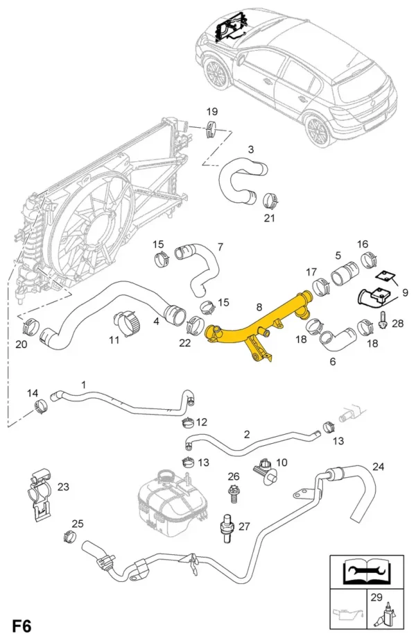 Kühlmittelrohr Rohr 6336063 für Opel, Saab. Edelstahl – Bild 3