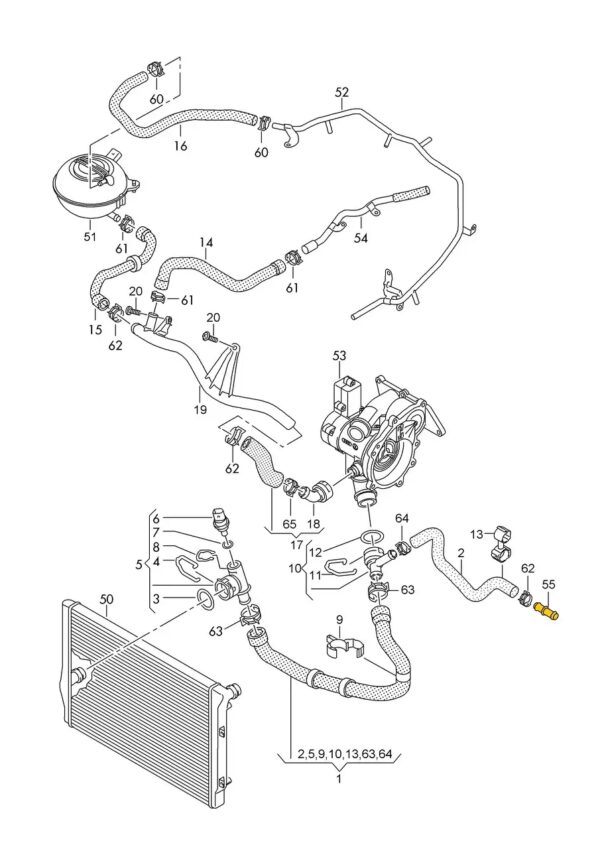 Schlauch Verbinder 12E121140A für Audi, VW. Edelstahl – Bild 2