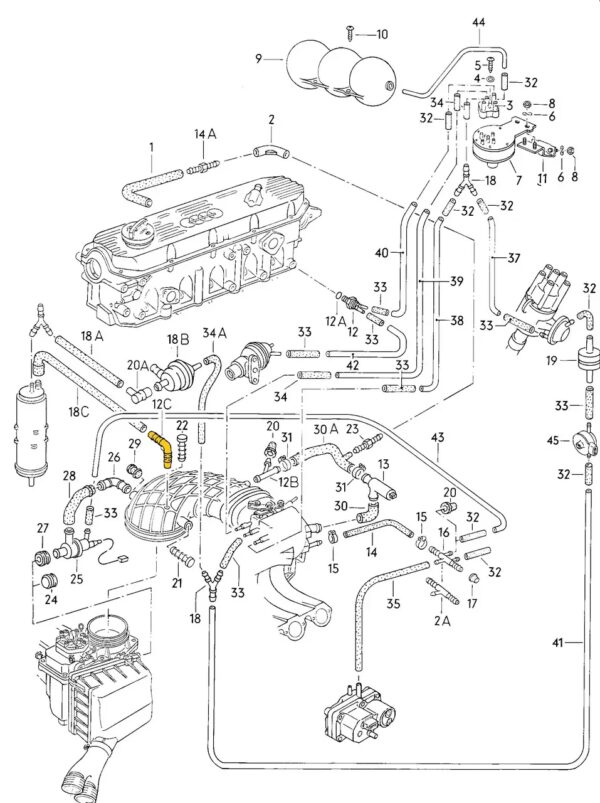 Schlauchverbinderbogen 035133382N für Audi. Edelstahl – Bild 2