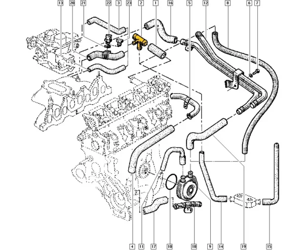 4-Wege-Flansche 7705030158 für Renault. Edelstahl – Bild 2