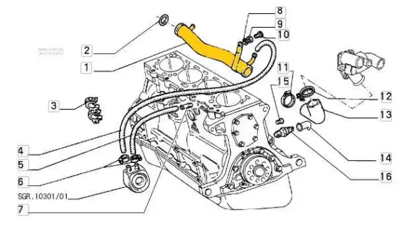 Kühlmittelrohr Rohr 7597178 für Fiat. Edelstahl – Bild 3