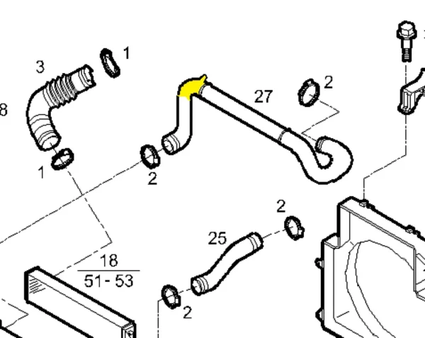 Schlauch-T-Stück 504215702 für Iveco. Edelstahl – Bild 2