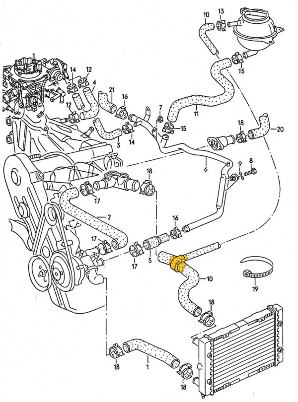 T-piece 357121101B for VW. Stainless Steel - Image 2