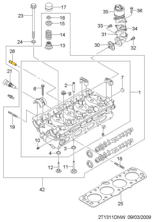 Zylinderkopfanschluss 96814870 für Chevrolet, Daewoo. Edelstahl – Bild 2