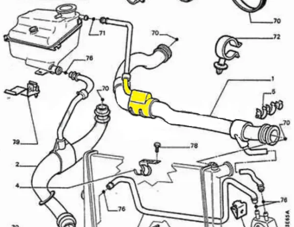 Schlauch T-Pipe 1343G3 für Citroen, Peugeot. Edelstahl – Bild 2