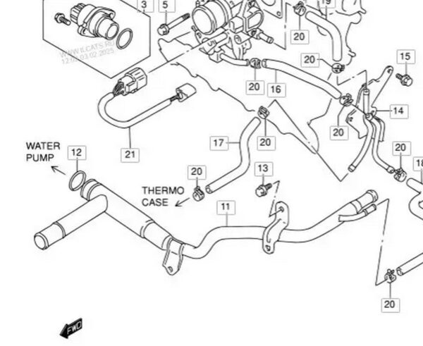 1783075FV0 Coolant Pipe Perfect for Suzuki. Stainless Steel - Image 2