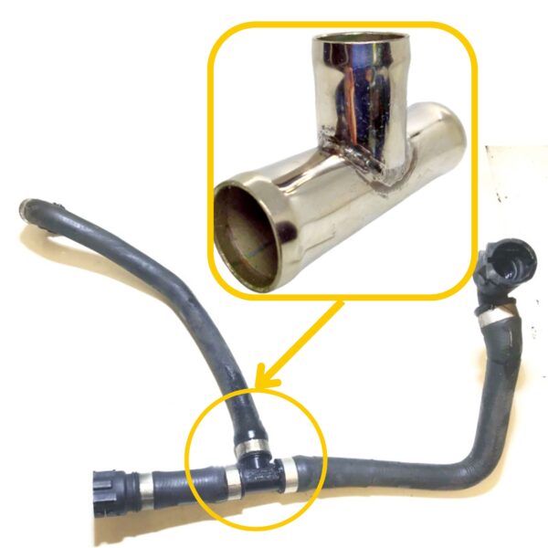 Heizschlauch T-Pipe für 64128385235 für BMW. Edelstahl – Bild 5