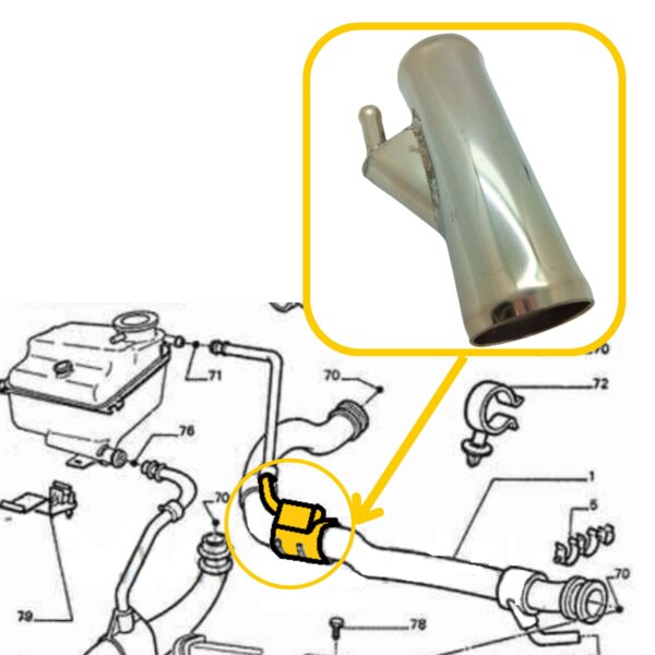 Schlauch T-Pipe 1343G3 für Citroen, Peugeot. Edelstahl – Bild 3